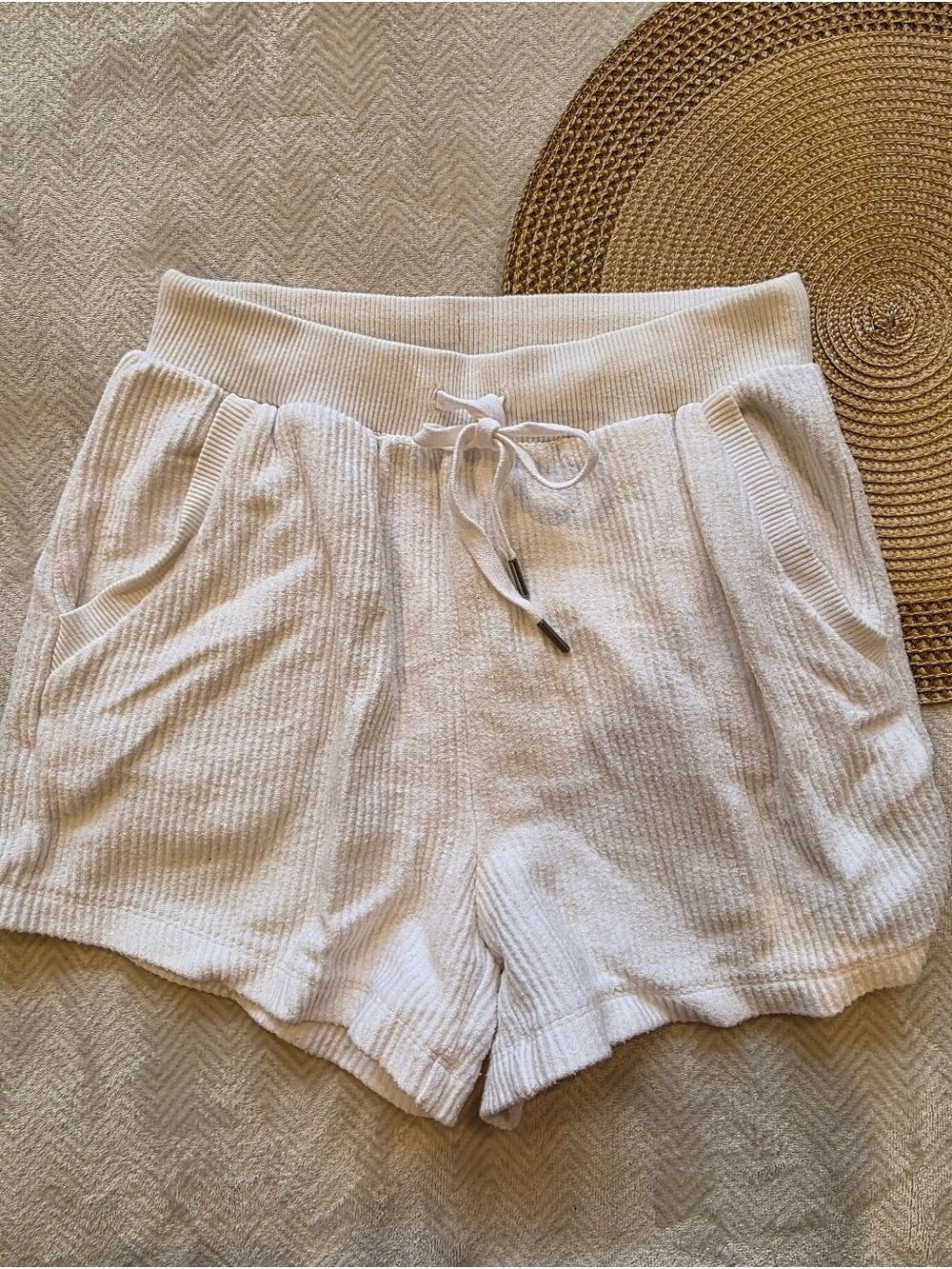 Aerie French Terry Cream Shorts